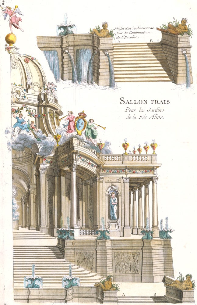 Item nr. 157398 Cahier 7, Plate 24. Sallon frais Pour les Jardins de la Fée Aline. Jardins Anglo-Chinois à la Mode. George Louis Le Rouge.