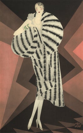 Item nr. 157505 Large, striped fur coat and turquoise bracelets. Trade Catalogue. Reynaldo Luza,...
