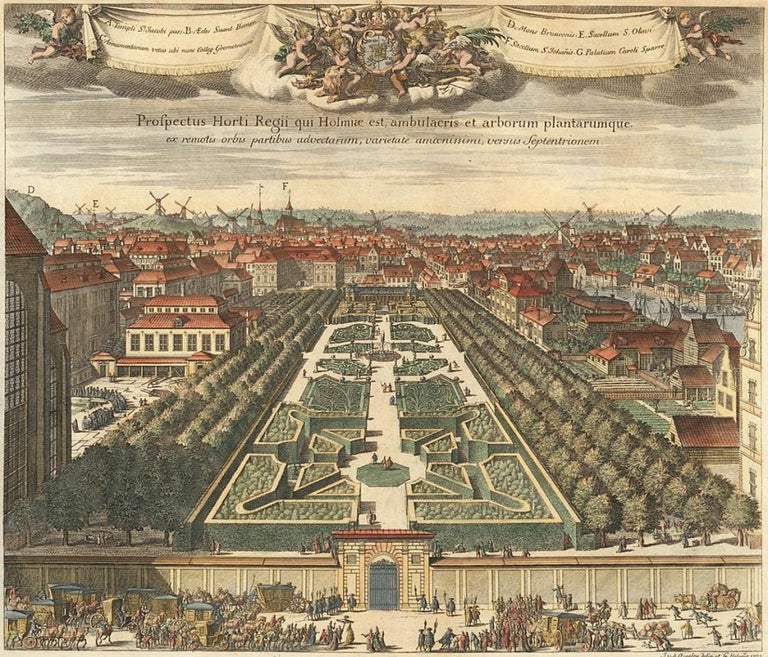 Item nr. 157648 Prosptectus Horti Regii que Holmiae est, ambulacris et arborum plantarumque. Johannes van den Aveelen.