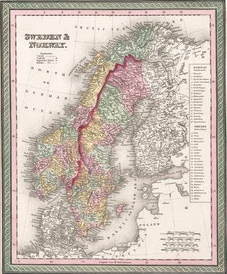 Item nr. 158570 Sweden and Norway. A New Universal Atlas. Samuel Augustus Mitchell