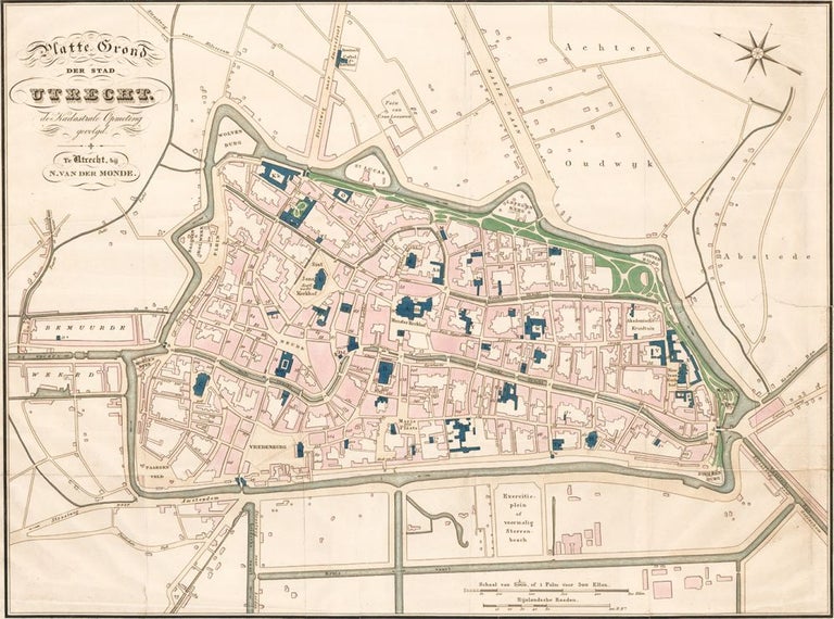 Item nr. 158620 Platte Grond der Stad Utrecht. Nicolaas van der Monde.