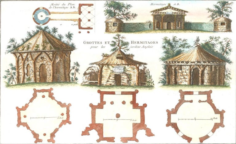 Item nr. 158675 Cahier 4, Plate 3. Grottes et Hermitages pour les jardins Anglais. George Louis Le Rouge.