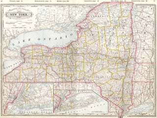 Item nr. 158821 Railroad and County Map of New York. Cram's Standard American Atlas of the World....