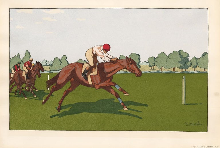 Item nr. 158925 Pochoir Equestrian Scene No. 7. Charles Ancelin.