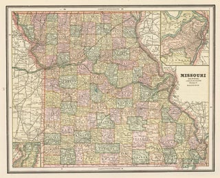 Item nr. 159026 Missouri, with Iowa on the verso. Cram's Unrivaled Atlas of the World. George...