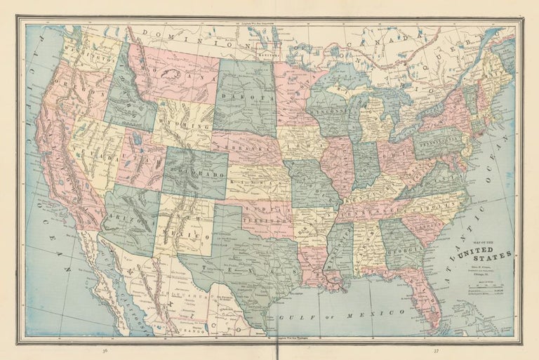 Item nr. 159028 The United States. Cram's Unrivaled Atlas of the World. George Franklin Cram.