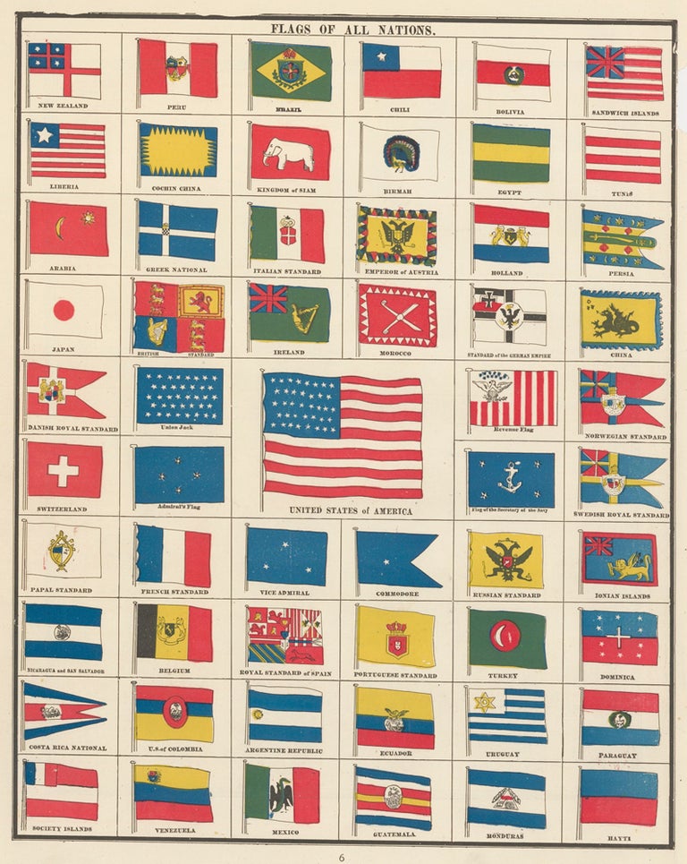Item nr. 159030 Flags of All Nations. Cram's Unrivaled Atlas of the World. George Franklin Cram.