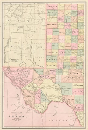 Item nr. 159034 Western Half of Texas. Cram's Unrivaled Atlas of the World. George Franklin Cram