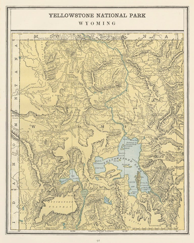 Item nr. 159037 Yellowstone National Park. Cram's Unrivaled Atlas of the World. George Franklin Cram.