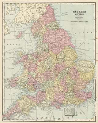Item nr. 159078 England, with Europe on the verso. Cram's Unrivaled Atlas of the World. George...