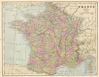 Item nr. 159079 France, with Spain and Portugal on the verso. Cram's Unrivaled Atlas of the...