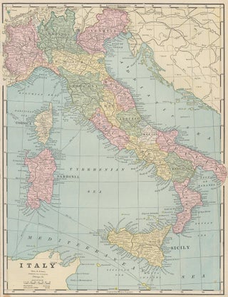 Item nr. 159081 Italy. Cram's Unrivaled Atlas of the World. George Franklin Cram