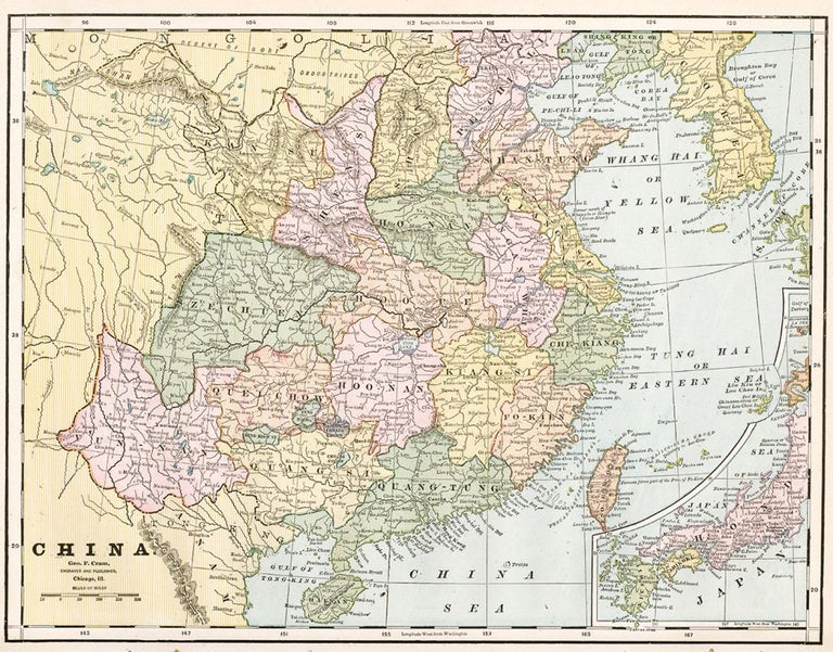 Item nr. 159086 China. Cram's Unrivaled Atlas of the World. George Franklin Cram.