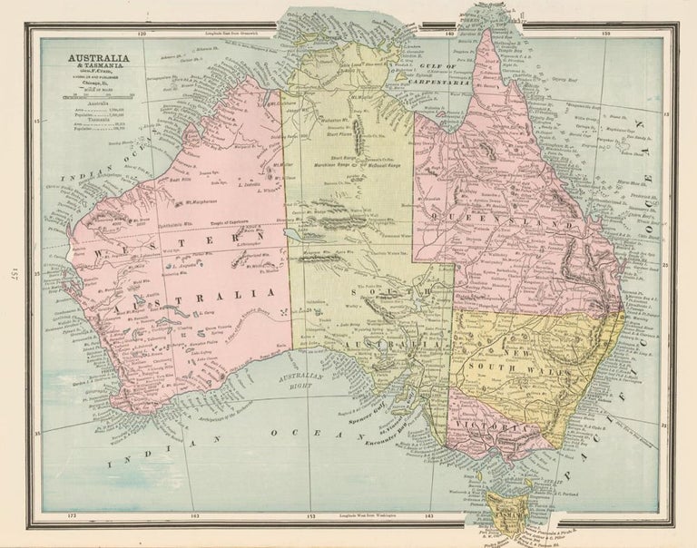Item nr. 159091 Australia. Cram's Unrivaled Atlas of the World. George Franklin Cram.