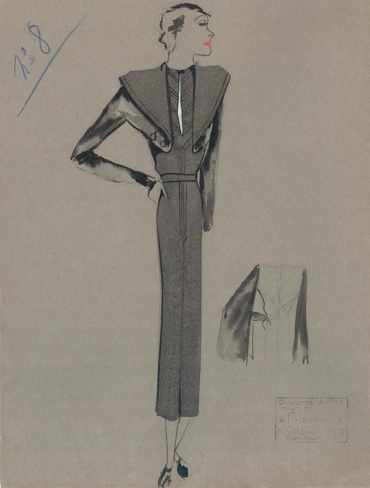Item nr. 159218 Black Structured Midi Dress. Fashion Illustrations. Charlotte Revyl.