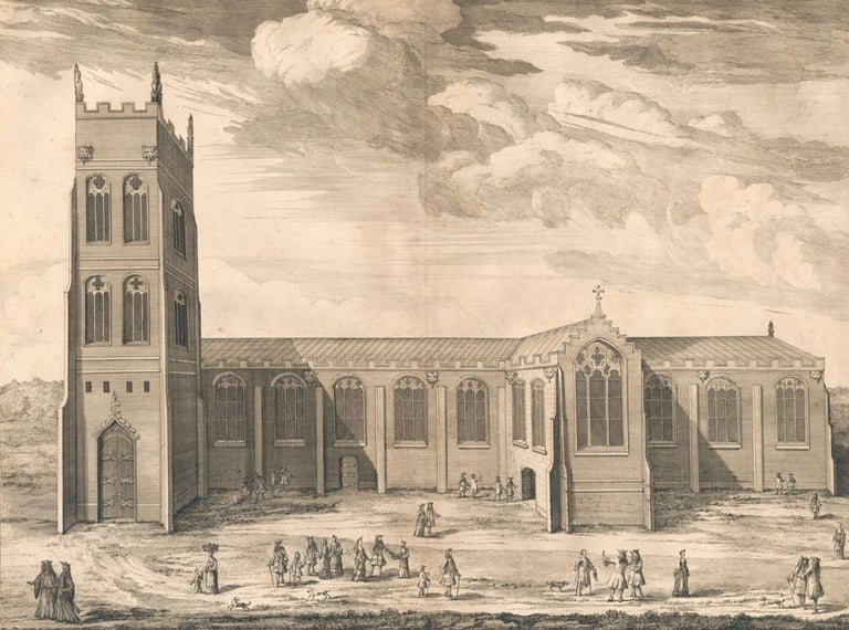 Item nr. 159446 The Cathedral Church of Bangor. Britannia Illustrata. Leonard Knyff.
