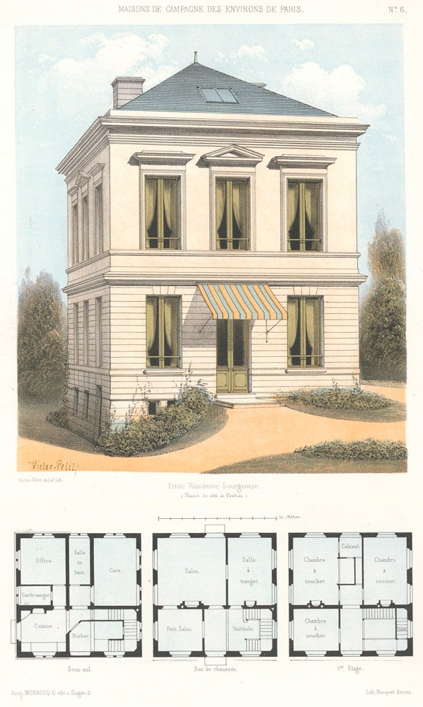 Item nr. 159549 Petite Residence Bourgeoise. Maisons de Campagne des Environs de Paris. Victor Petit.