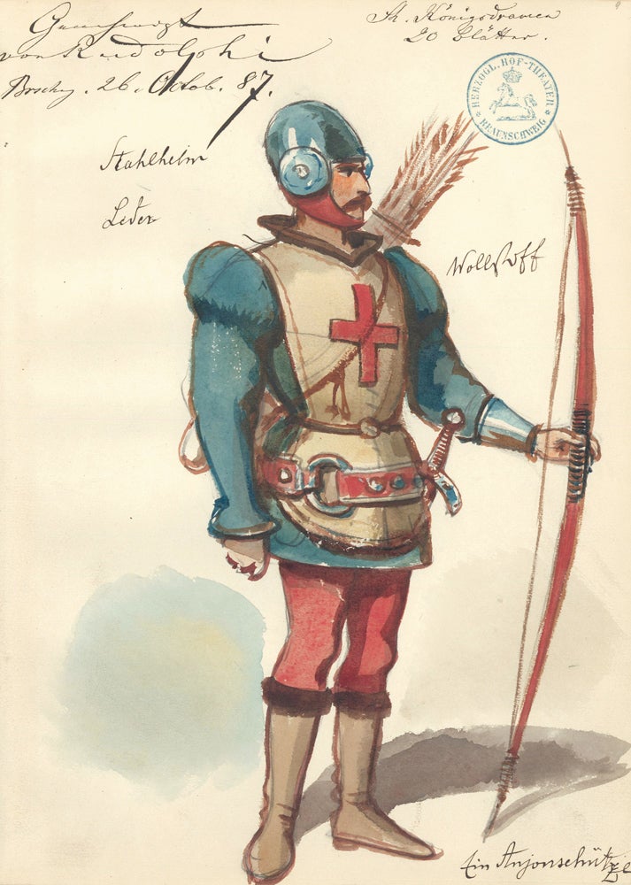 Item nr. 159771 Ein Anjouschütze. [An Anjou Guard]. Herzogliches Hoftheater Braunschweig.