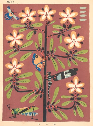 Item nr. 159861 No. 13, Dragonfly, Grasshopper, Beetle and Butterfly with Plant. Nakagawa...