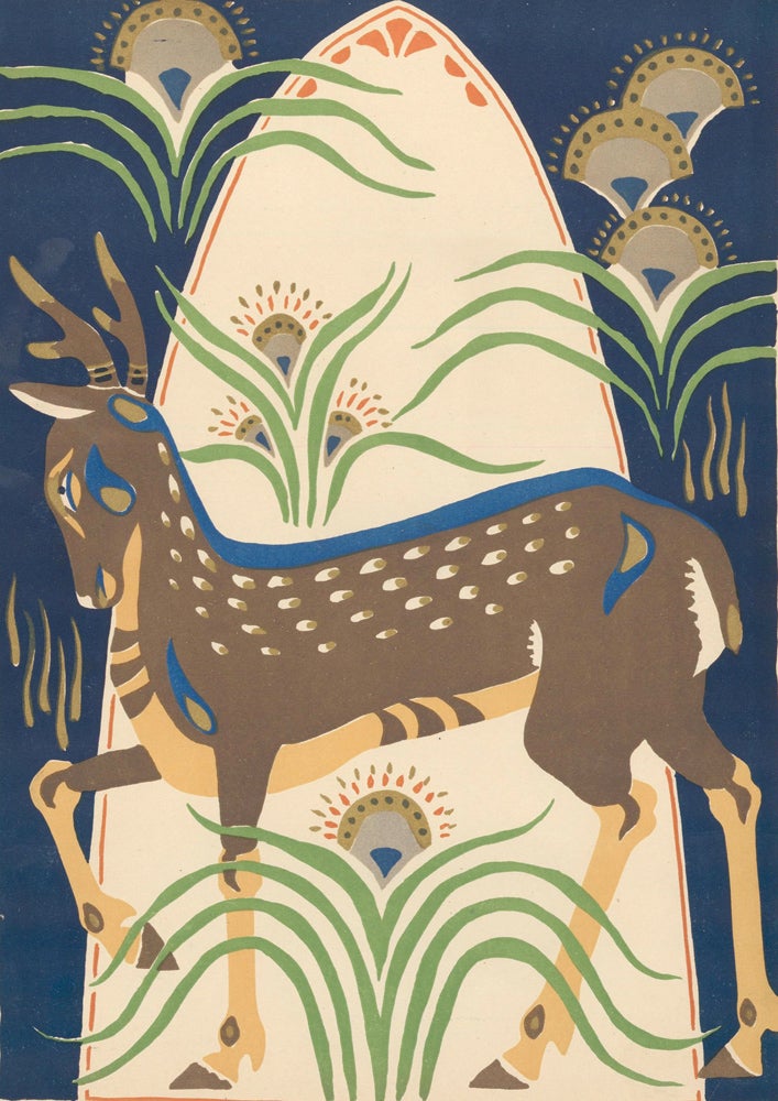 Item nr. 159863 No. 30, Stag with Plant Forms. Nakagawa Zhuanshu. Anonymous.
