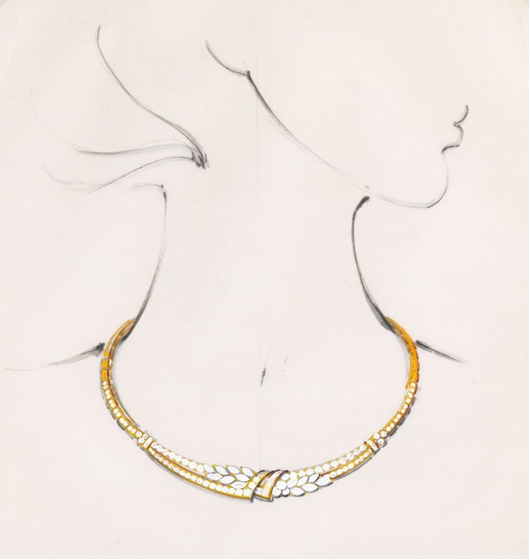 Item nr. 159878 Gold and Diamond Necklace. French school.