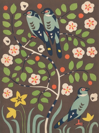 Item nr. 159883 No. 19, Three Green and Black Birds. Nakagawa Zhuanshu. Anonymous