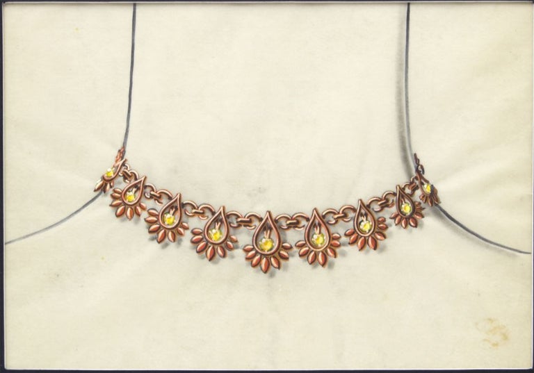 Item nr. 159887 Gold Necklace with Topaz. French school.