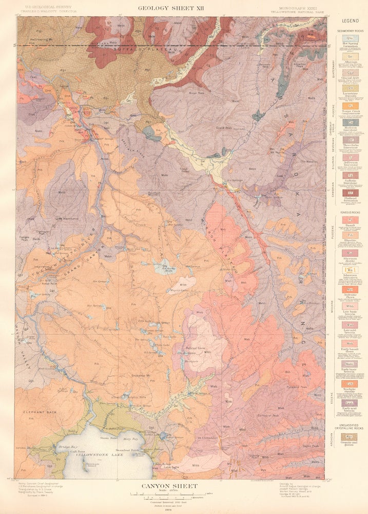 Canyon Sheet. Atlas To Accompany Monograph XXXII On The Geology Of The ...