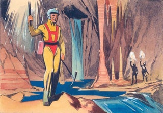 Item nr. 160033 Suited Men in Caves. Science Fiction Imagery and Futuristic Landscapes. French...