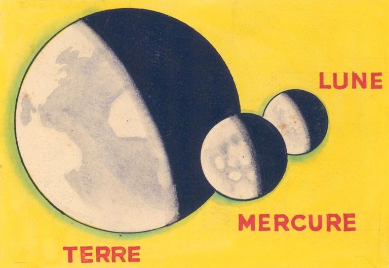 Item nr. 160040 Terre, Mercure, Lune. Science Fiction Imagery and Futuristic Landscapes. French School.