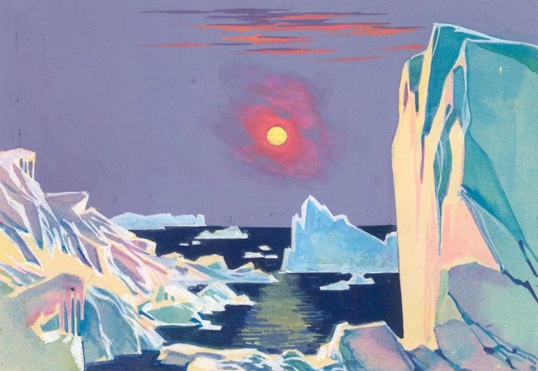 Item nr. 160069 Icebergs. Science Fiction Imagery and Futuristic Landscapes. French School.