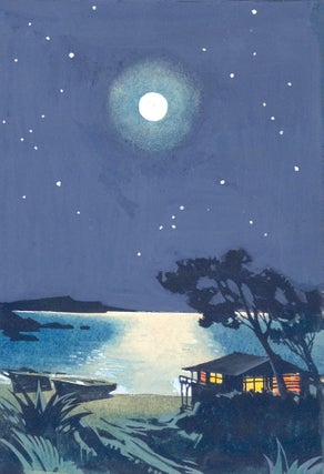 Item nr. 160074 Moonlit Island. Science Fiction Imagery and Futuristic Landscapes. French School