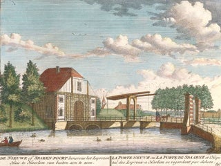Item nr. 160097 De Nieuwe of Sparen-poort benevens het Leprozen Huis te Haerlem van buiten aen te...