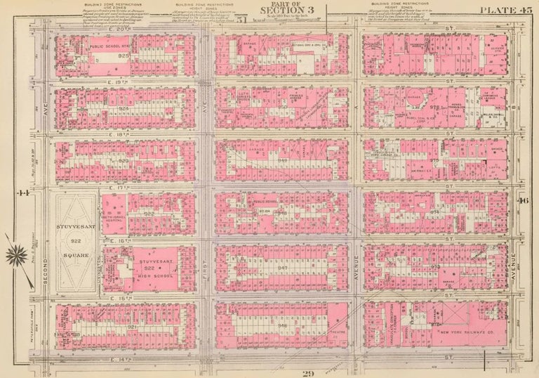 Item nr. 160206 Section 3: Plate 45. Land Book of the Borough of Manhattan, City of New York. Bromley, GW Bromley, Co.