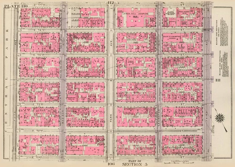 Item nr. 160244 Section 5: Plate 110. Land Book of the Borough of Manhattan, City of New York. Bromley, GW Bromley, Co.