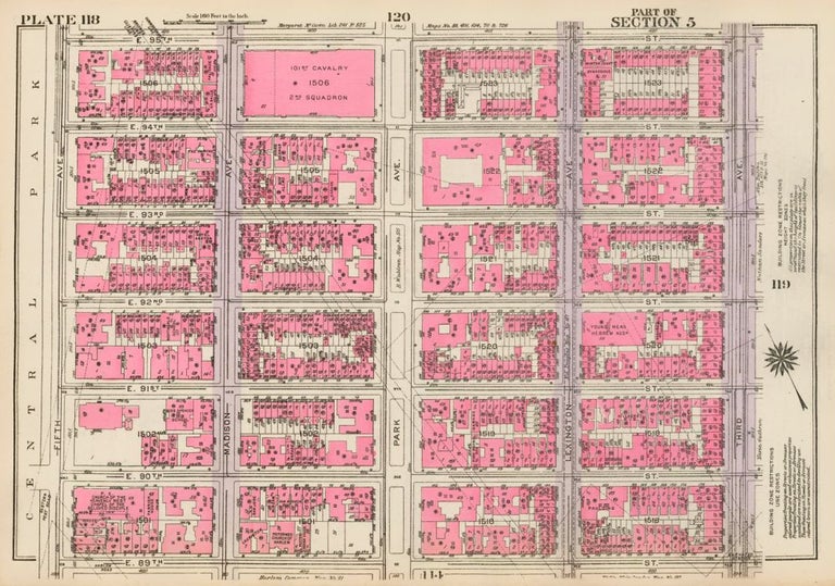 Item nr. 160248 Section 5: Plate 118. Land Book of the Borough of Manhattan, City of New York. Bromley, GW Bromley, Co.