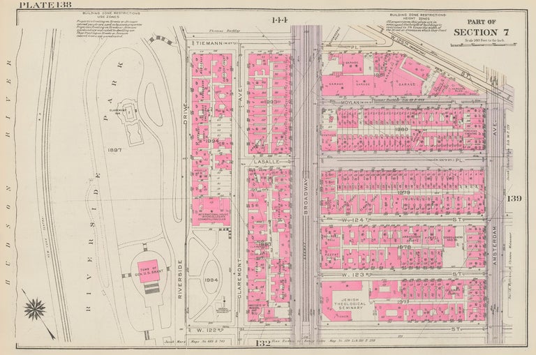 Item nr. 160259 Section 7: Plate 138. Land Book of the Borough of Manhattan, City of New York. Bromley, GW Bromley, Co.