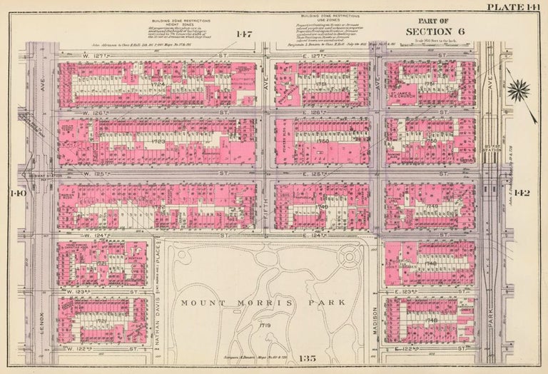 Item nr. 160261 Section 6: Plate 141. Land Book of the Borough of Manhattan, City of New York. Bromley, GW Bromley, Co.
