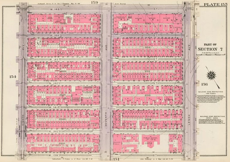 Item nr. 160270 Section 7: Plate 155. Land Book of the Borough of Manhattan, City of New York. Bromley, GW Bromley, Co.