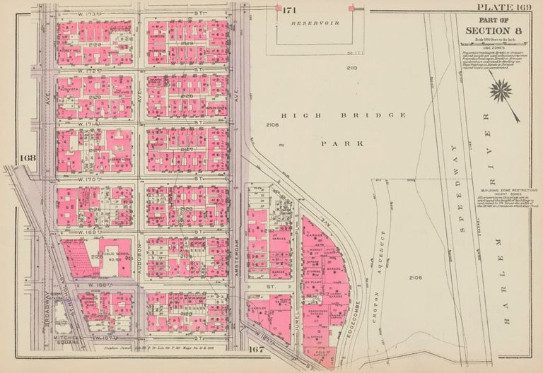 Item nr. 160277 Section 8: Plate 169. Land Book of the Borough of Manhattan, City of New York. Bromley, GW Bromley, Co.