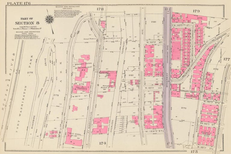 Item nr. 160291 Section 8: Plate 176. Land Book of the Borough of Manhattan, City of New York. Bromley, GW Bromley, Co.