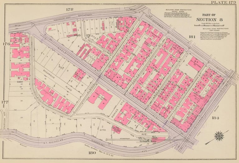 Item nr. 160293 Section 8: Plate 179. Land Book of the Borough of Manhattan, City of New York. Bromley, GW Bromley, Co.