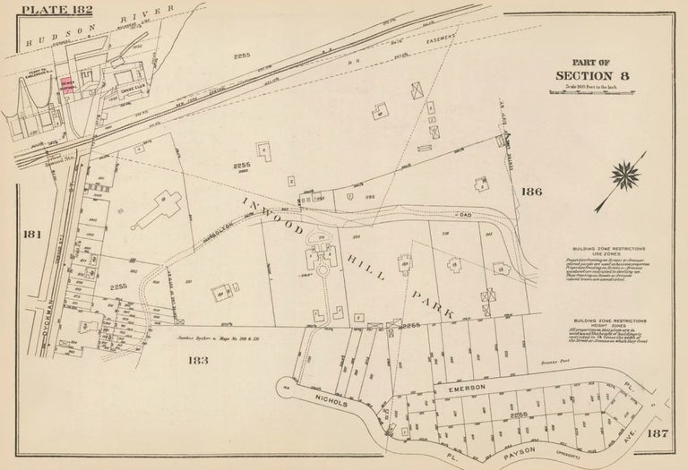 Item nr. 160294 Section 8: Plate 182. Land Book of the Borough of Manhattan, City of New York. Bromley, GW Bromley, Co.