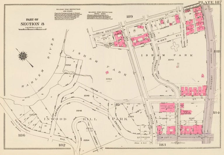 Item nr. 160297 Section 8: Plate 187. Land Book of the Borough of Manhattan, City of New York. Bromley, GW Bromley, Co.