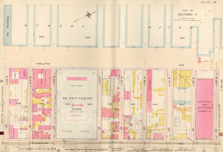 Item nr. 160325 Section 4: Plate 40. Atlas of the City of New York. Bromley, GW Bromley, Co.