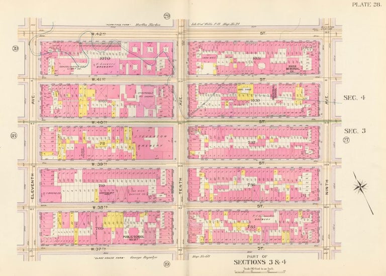 Item nr. 160326 Section 4: Plate 28. Atlas of the City of New York. Bromley, GW Bromley, Co.