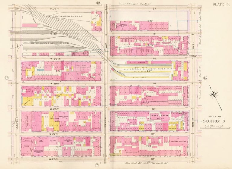 Item nr. 160328 Section 3: Plate 16. Atlas of the City of New York. Bromley, GW Bromley, Co.