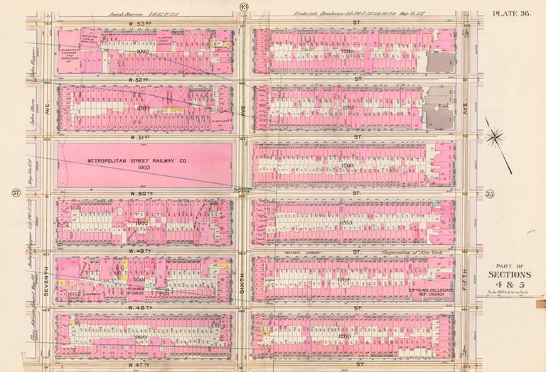 Item nr. 160345 Sections 4 & 5: Plate 36. Atlas of the City of New York. Bromley, GW Bromley, Co.