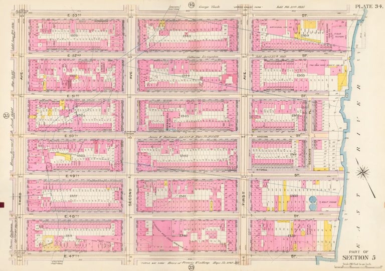 Item nr. 160360 Section 5: Plate 34. Atlas of the City of New York. Bromley, GW Bromley, Co.