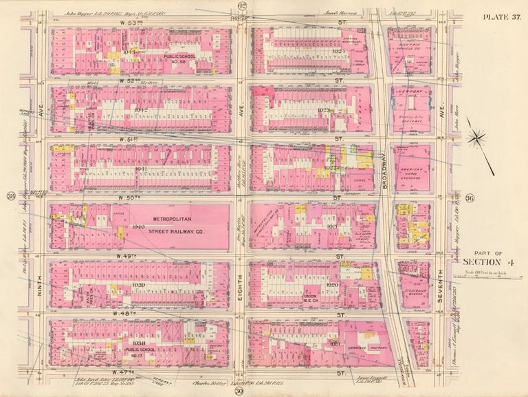 Item nr. 160361 Section 4: Plate 37. Atlas of the City of New York. Bromley, GW Bromley, Co.